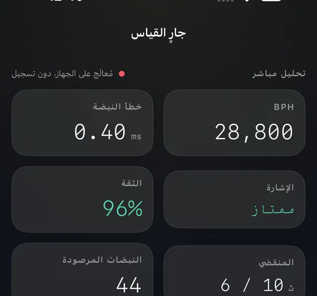 شاشة التحليل المباشر