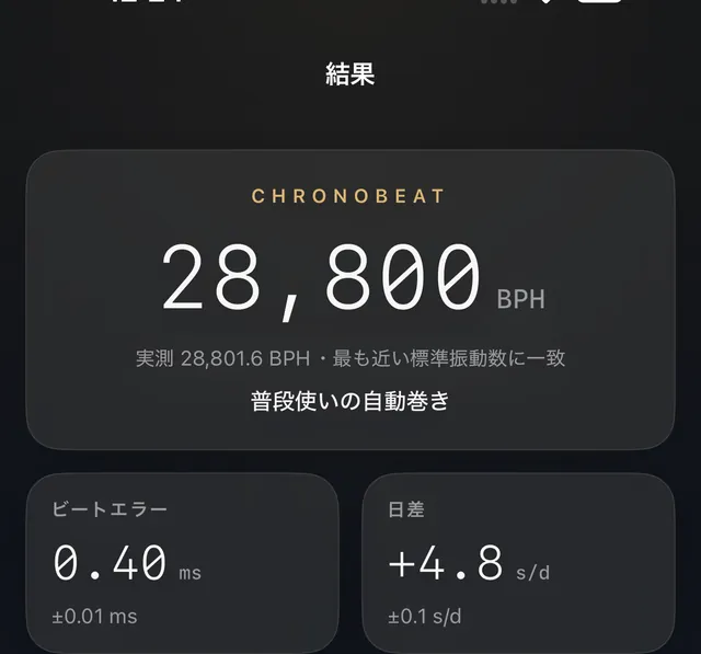タイミングトレース付きの結果画面